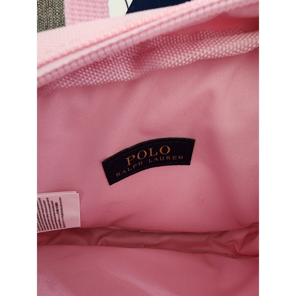 POLO RALPH LAUREN Pink Waist Pack Adjustable Blue White Striped Strap - Picture 6 of 9